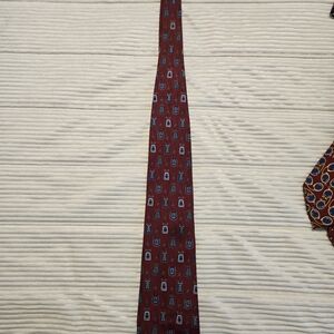 Gucci Burgundy and Blue Patterned Tie